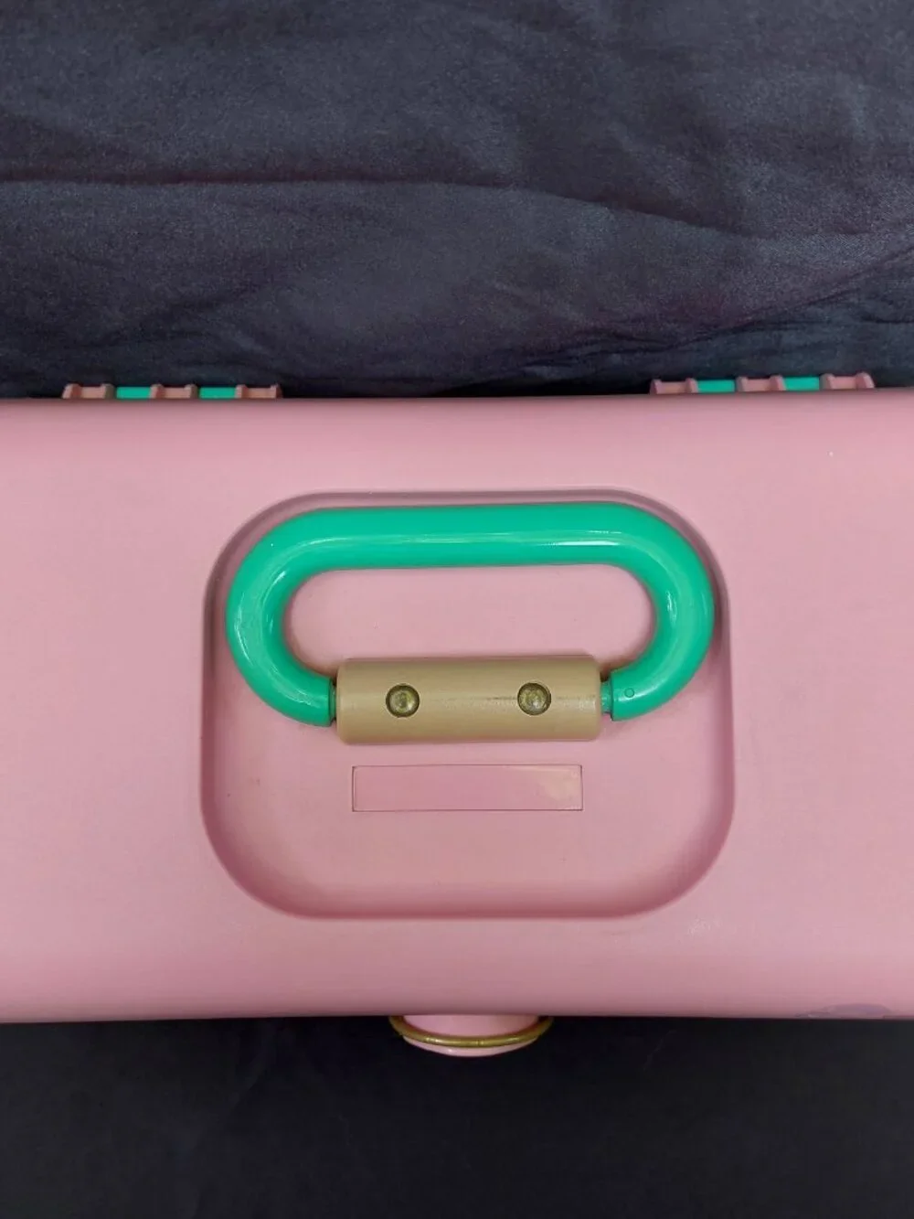 CABOODLES 90s Pink & Green Two Tier w/ Mirror Make Up Case Organizer